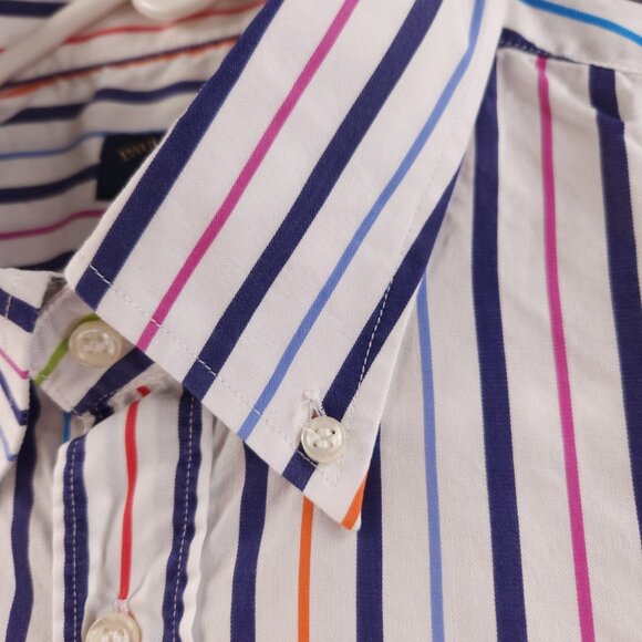 Paul & Shark Button-Down 44 Multicolor Striped Long Sleeve Men Pocket Shirt - Picture 7 of 16